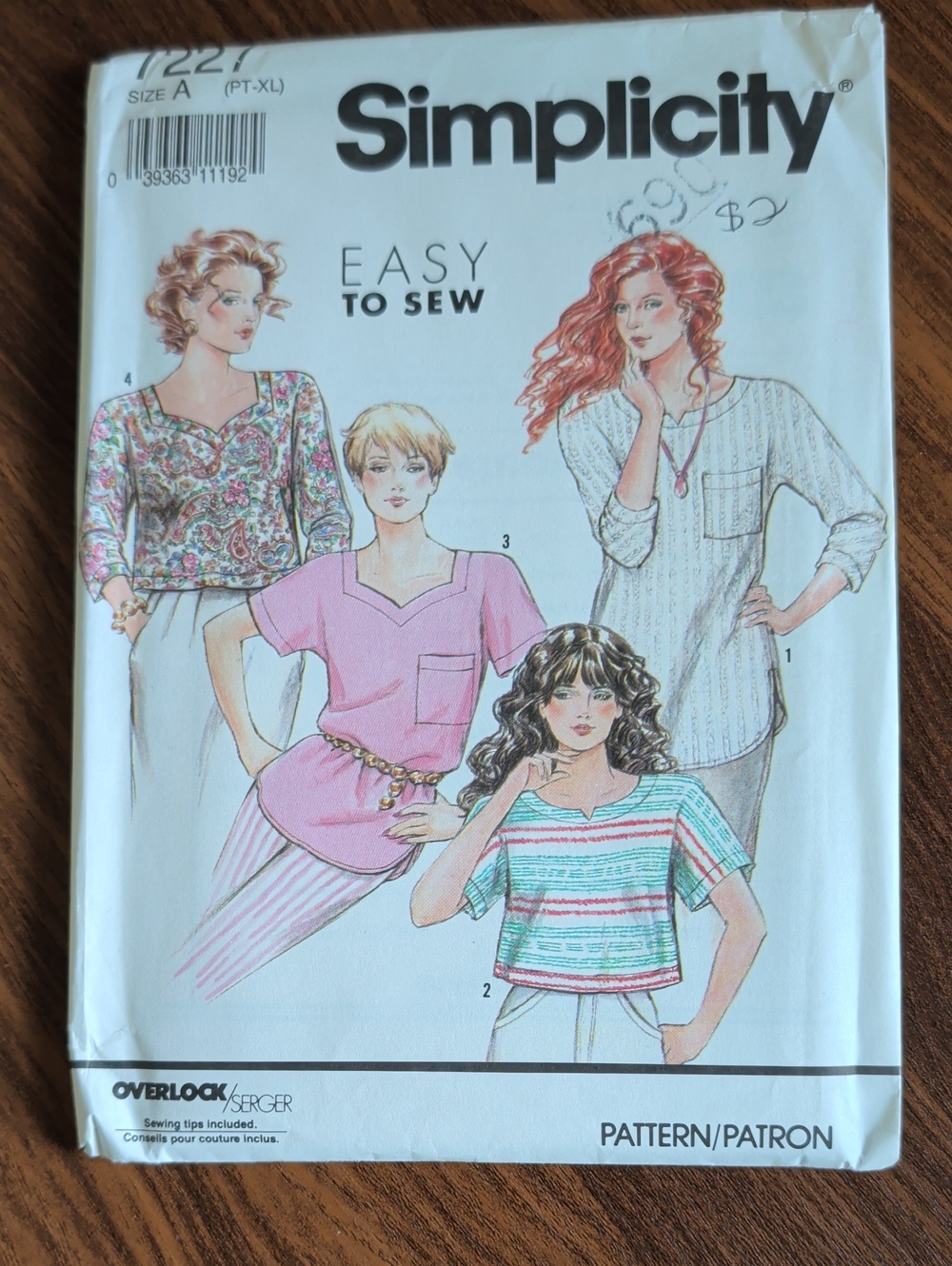 Simplicity 7227 Sewing Pattern Size A (PT-XL)